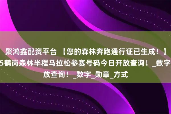 聚鸿鑫配资平台 【您的森林奔跑通行证已生成！】喜家德2025鹤岗森林半程马拉松参赛号码今日开放查询！_数字_勋章_方式