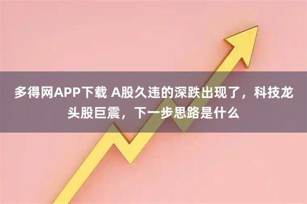 多得网APP下载 A股久违的深跌出现了，科技龙头股巨震，下一步思路是什么
